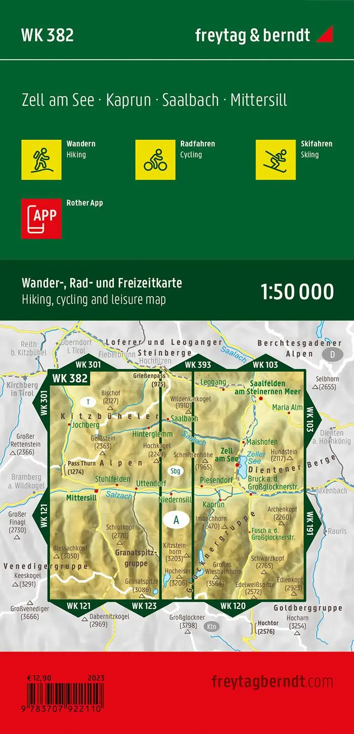 Rückseite: 9783707922110 | Zell am See - Kaprun, Wander-, Rad- und Freizeitkarte 1:50.000,...