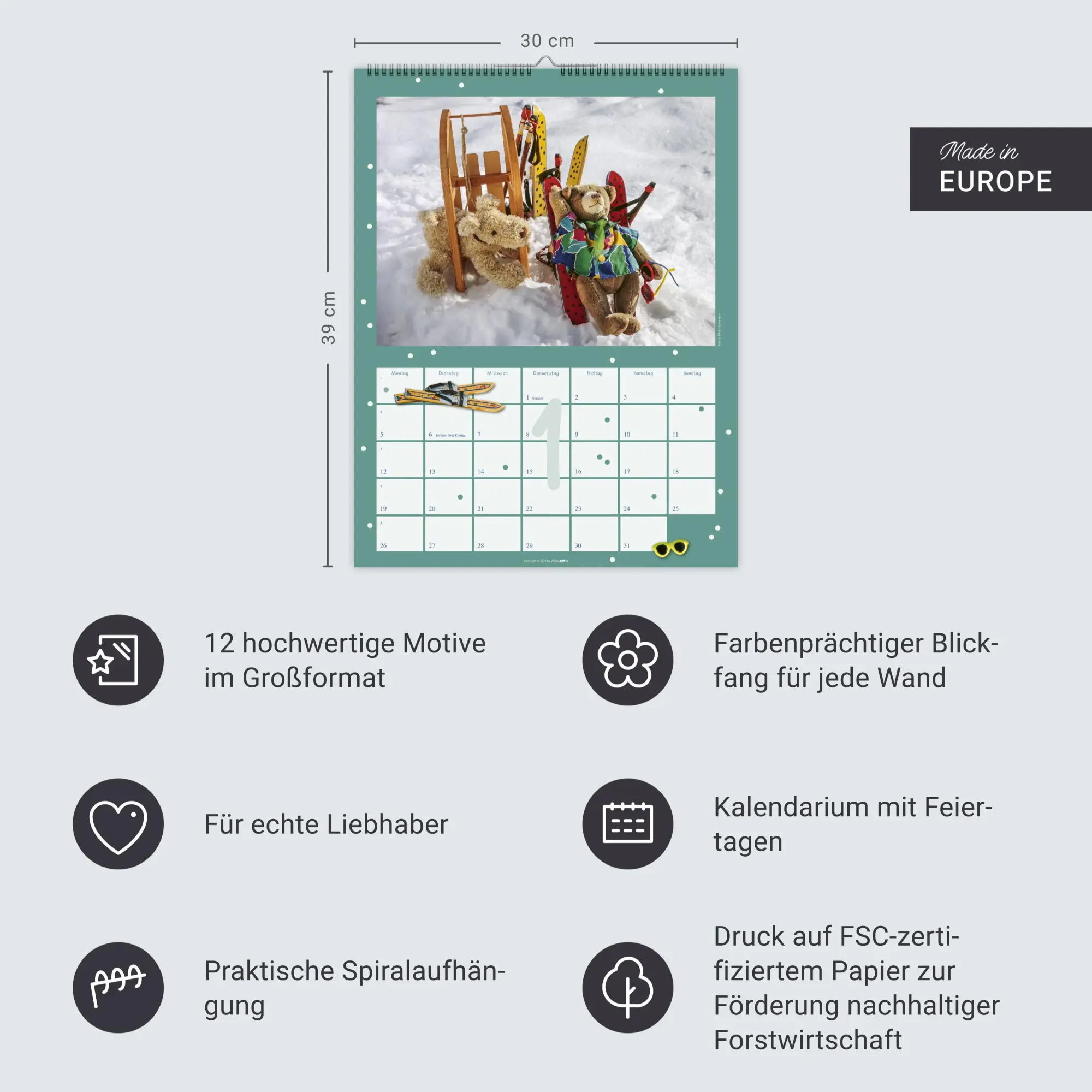 Bild: 9783839902110 | Teddybären Kalender 2026 | Gisela/Schneiders, Ulrike Hofmann | 14 S.