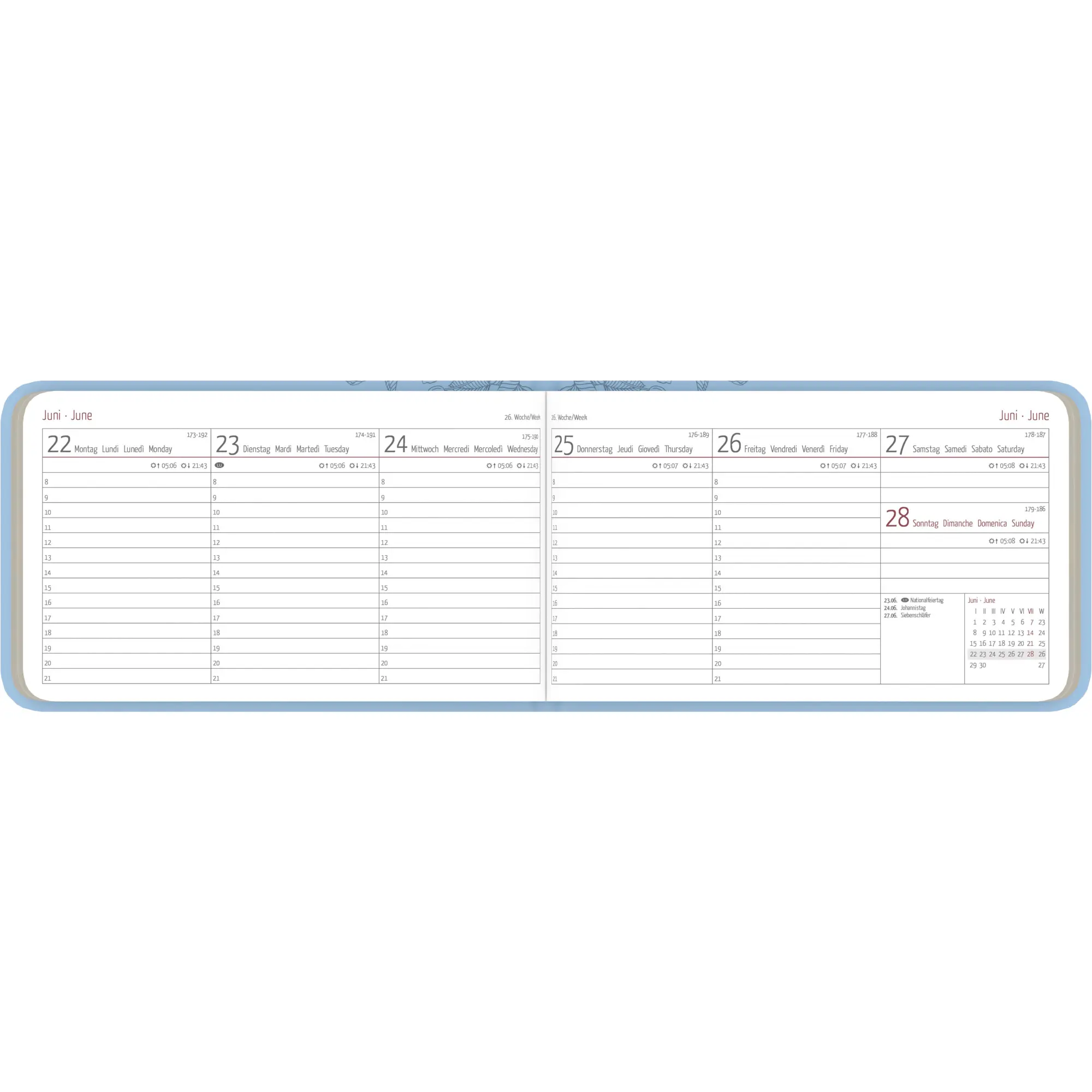Bild: 4069095002210 | Ladytimer TO GO Deluxe Sky 2026 - Taschen-Kalender 15,3x8,7 cm -...