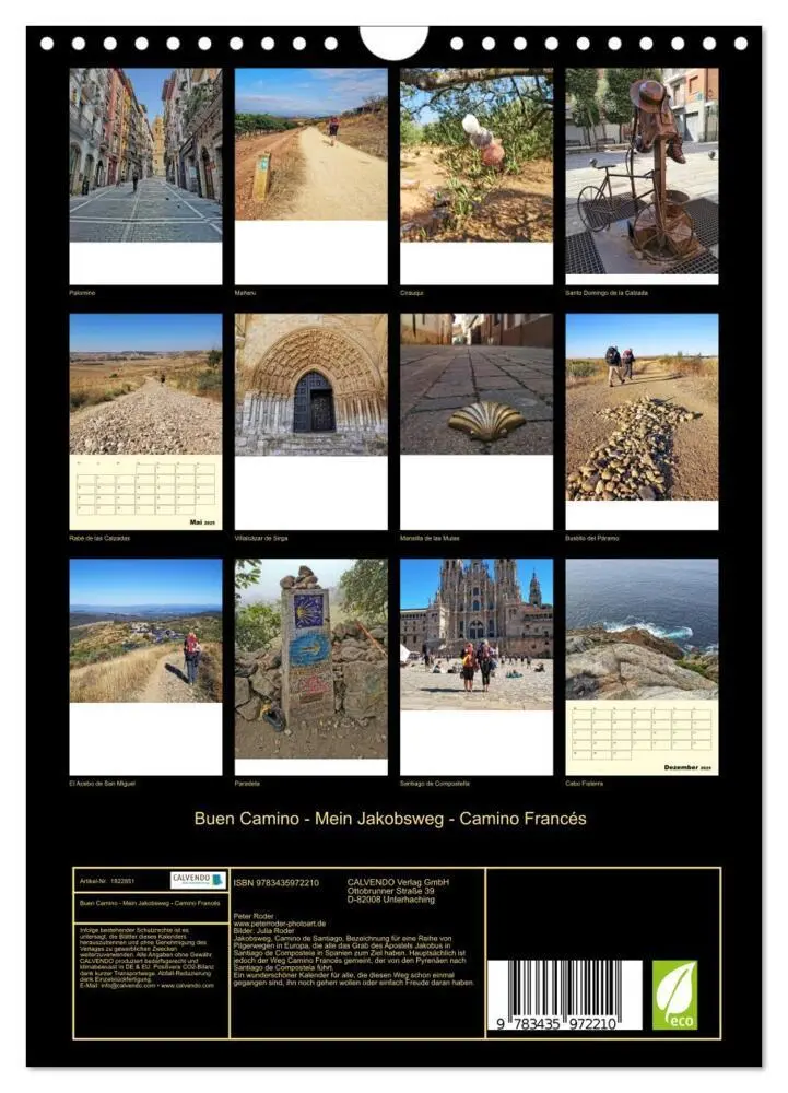 Bild: 9783435972210 | Buen Camino - Mein Jakobsweg - Camino Francés (Wandkalender 2025...