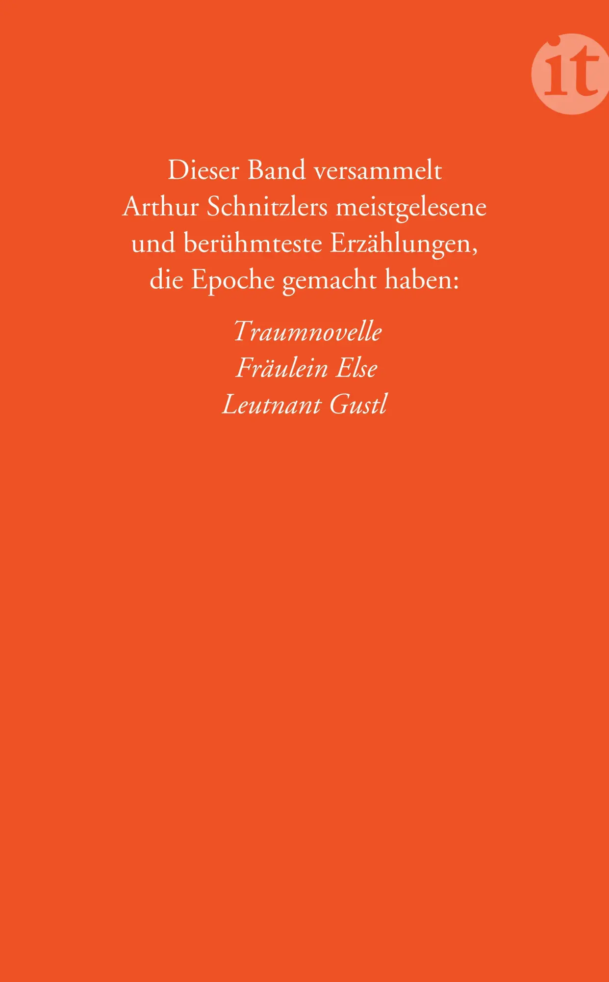 Rückseite: 9783458362210 | Traumnovelle. Fräulein Else. Leutnant Gustl | Arthur Schnitzler | Buch