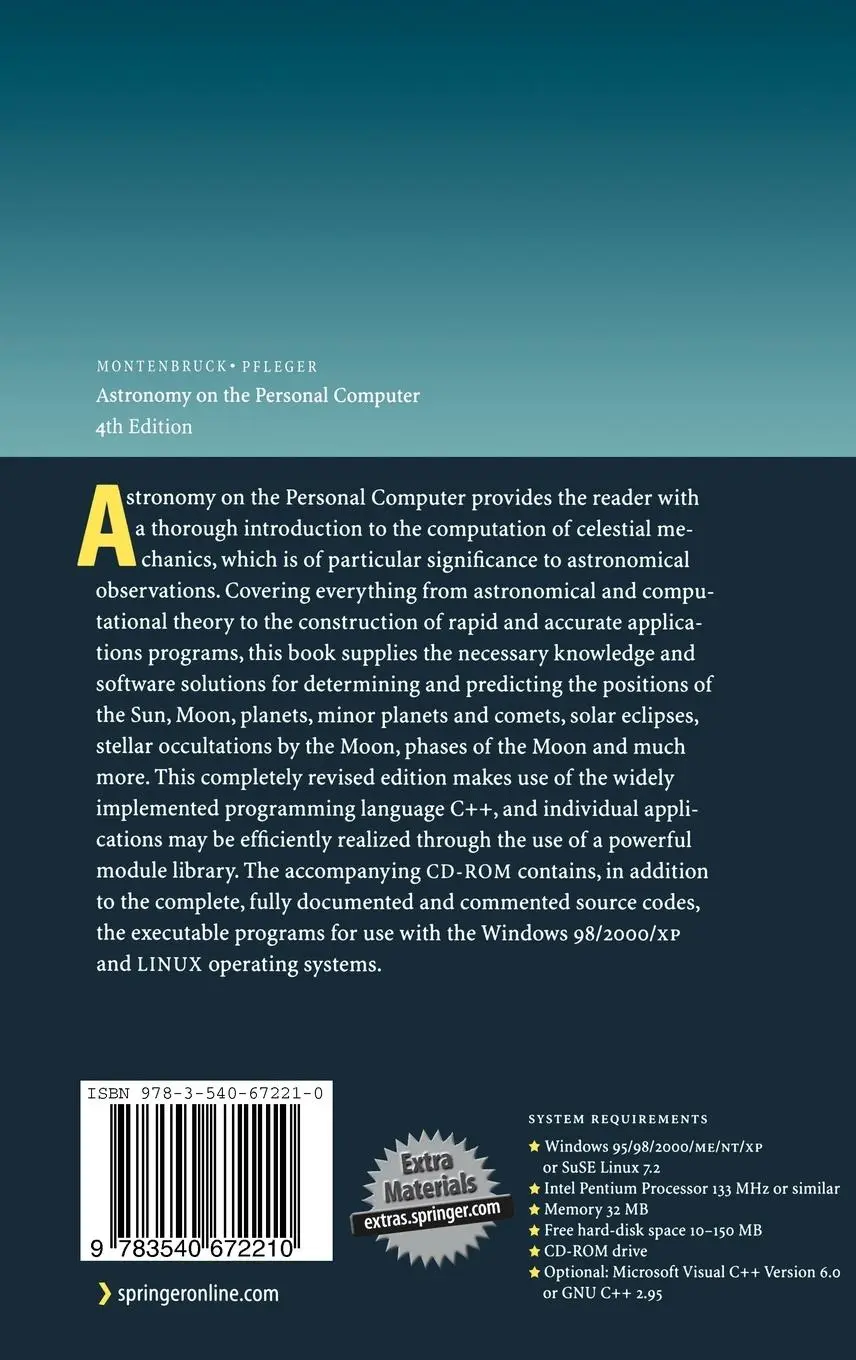 Rückseite: 9783540672210 | Astronomy on the Personal Computer | Oliver Montenbruck (u. a.) | Buch