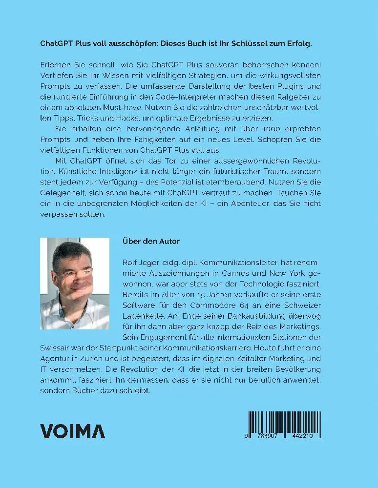 Bild: 9783907442210 | ChatGPT Plus | Durchstarten in eine neue Welt | Rolf Jeger | Buch