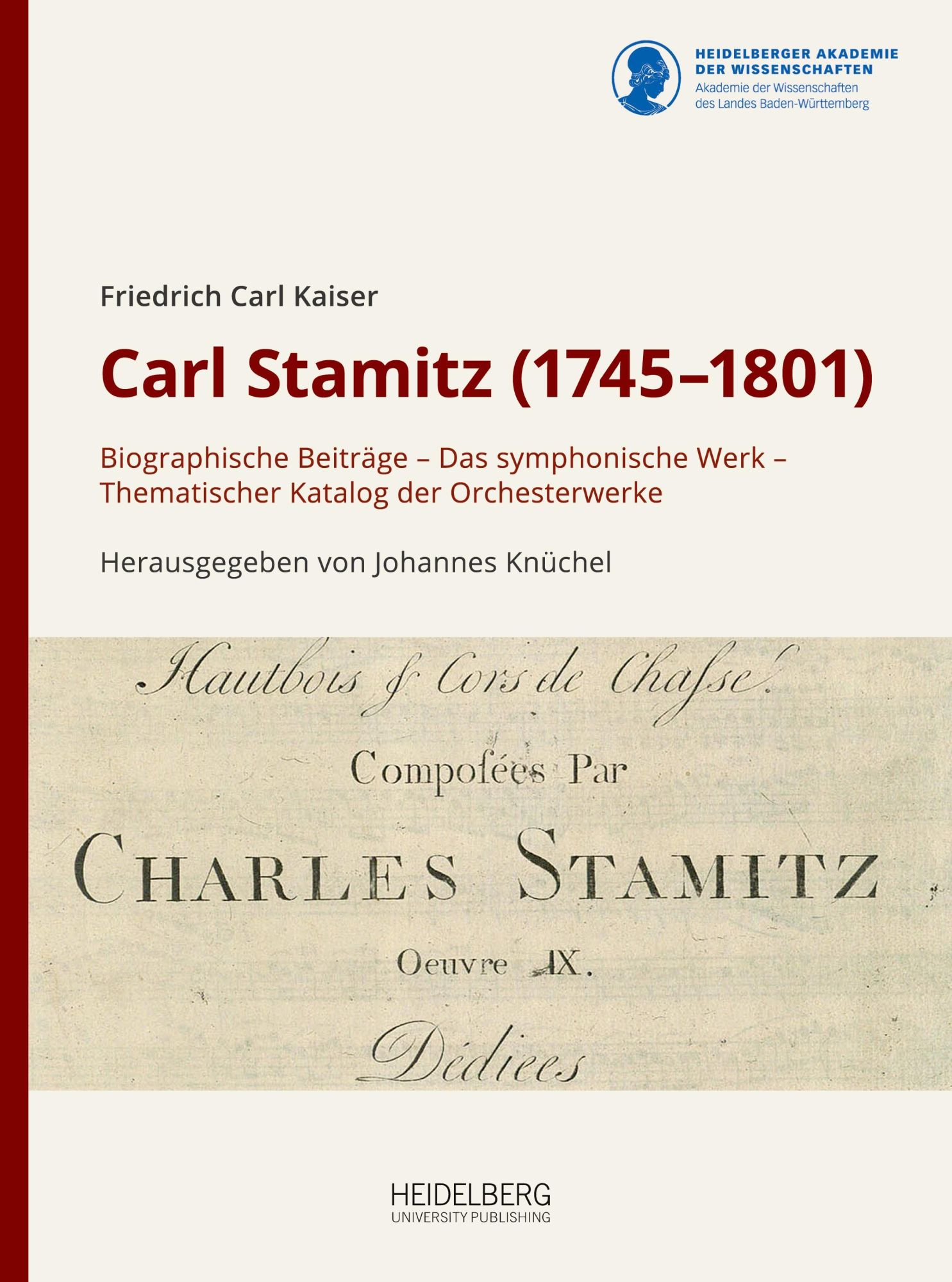 Cover: 9783947732210 | Carl Stamitz (1745-1801) | Friedrich Carl Kaiser | Buch | 412 S.