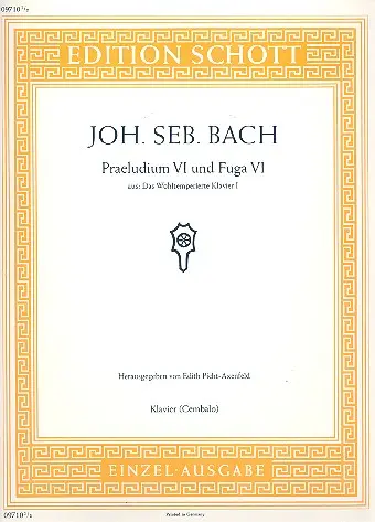 Cover: 9790001092210 | Prelude 6 &amp; Fuga 6 | Johann Sebastian Bach | Buch | Schott Music