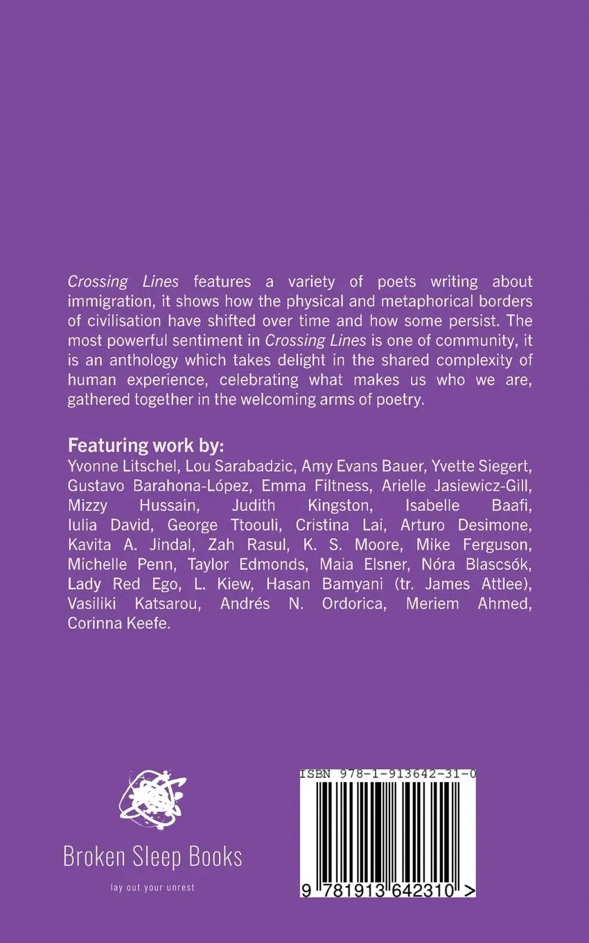 Rückseite: 9781913642310 | Crossing Lines | An Anthology of Immigrant Poetry | Aaron Kent | Buch Rückseite: 9781913642310 | Crossing Lines | An Anthology of Immigrant Poetry | Aaron Kent | Buch