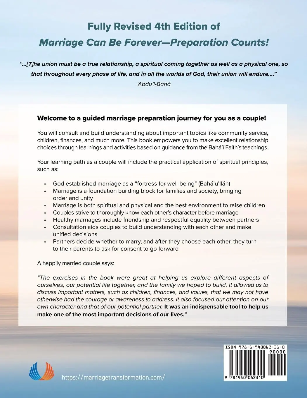 Rückseite: 9781940062310 | Marriage Can Be Forever--Preparation Counts! (4th Ed.) | Taschenbuch