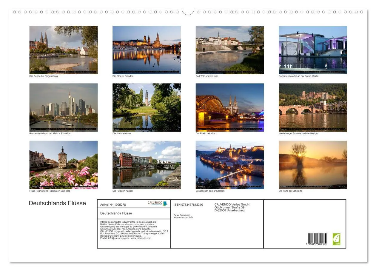 Bild: 9783457812310 | Deutschlands Flüsse (Wandkalender 2026 DIN A2 quer), CALVENDO...
