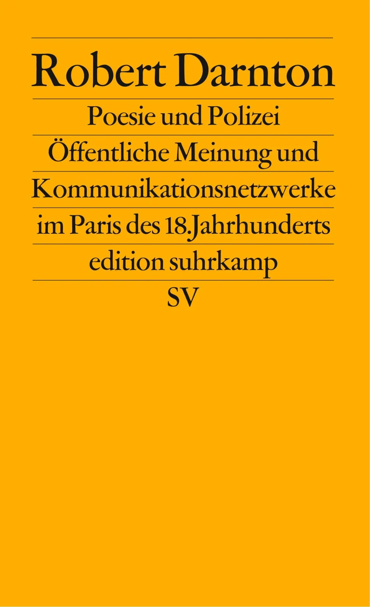 Cover: 9783518122310 | Poesie und Polizei | Robert Darnton | Taschenbuch | edition suhrkamp