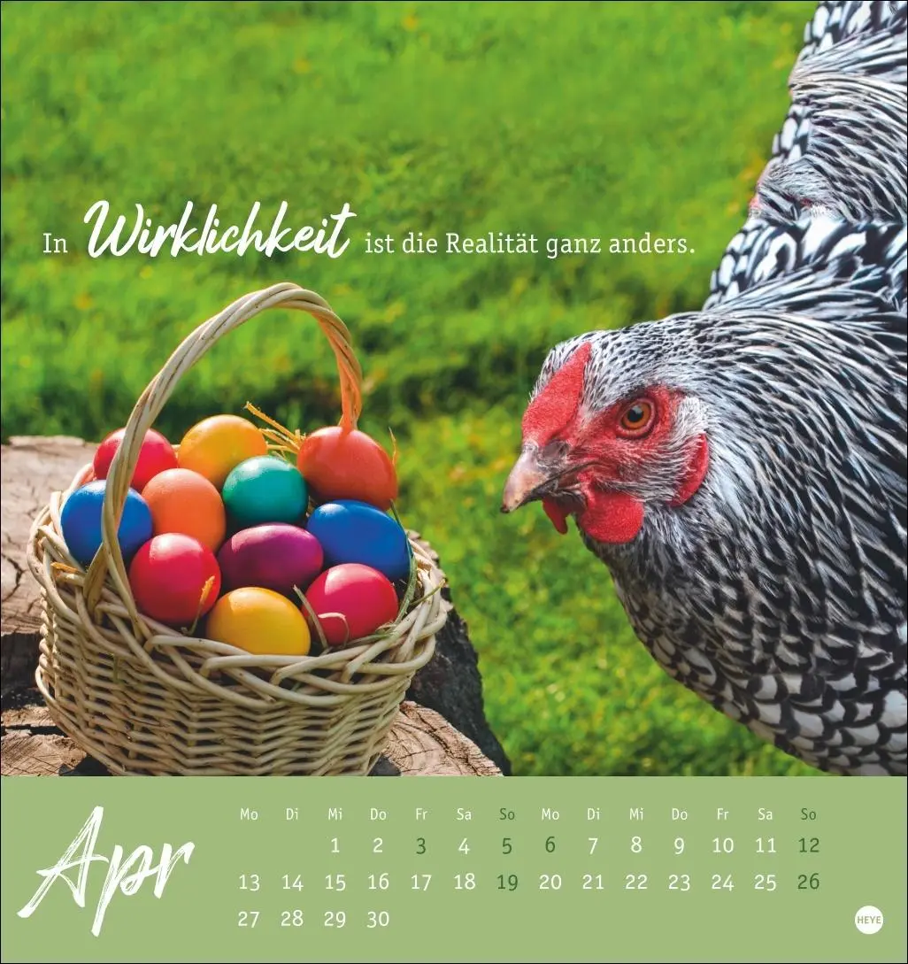 Bild: 9783756412310 | Hühner Postkartenkalender 2026 - Ach, du verrücktes Huhn! | Kalender