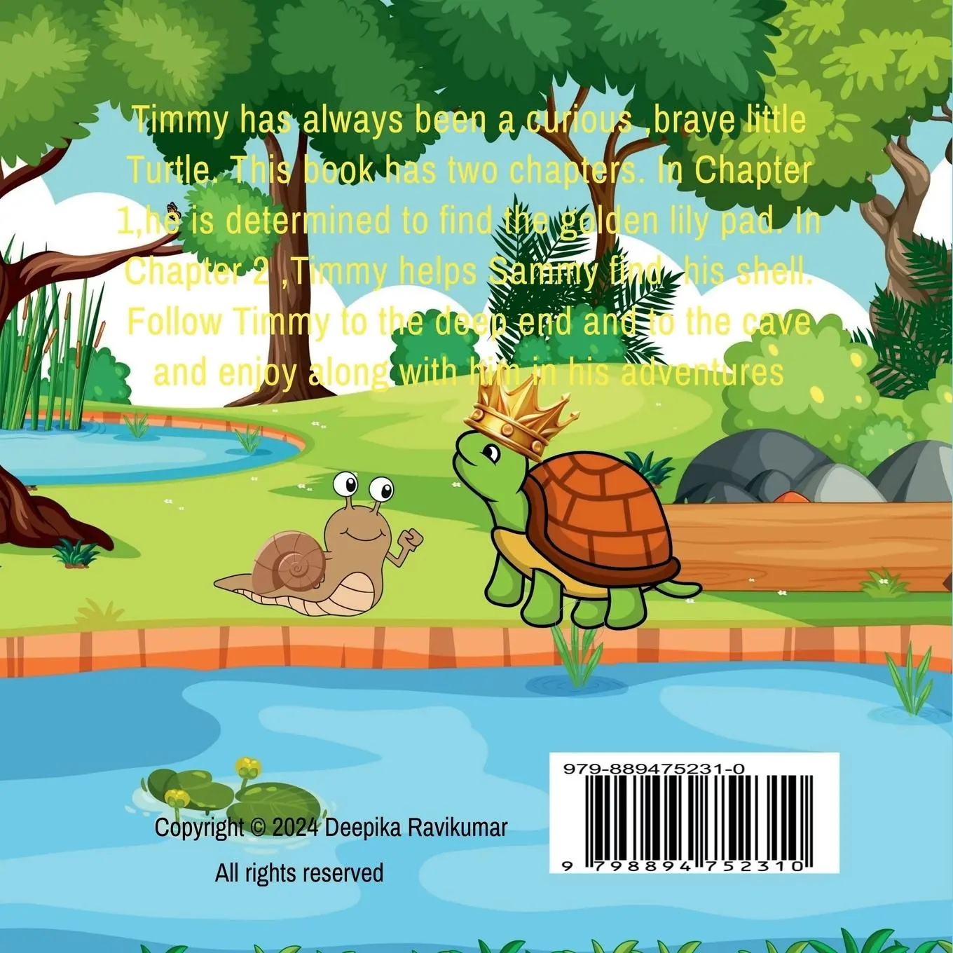 Rückseite: 9798894752310 | Curious Little Timmy | A Little Turtle's Adventure | Deepika Ravikumar