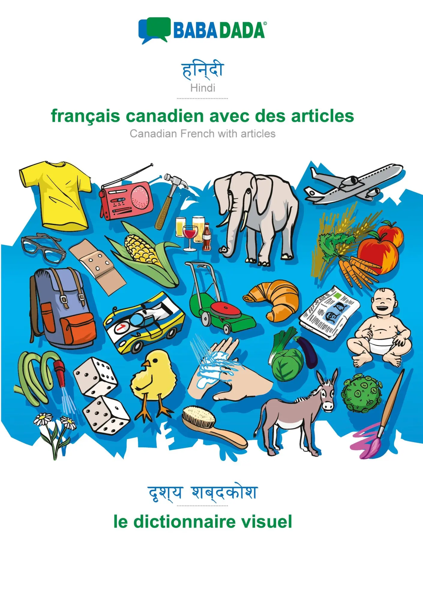 Cover: 9783366032410 | BABADADA black-and-white, Hindi (in devanagari script) - français...