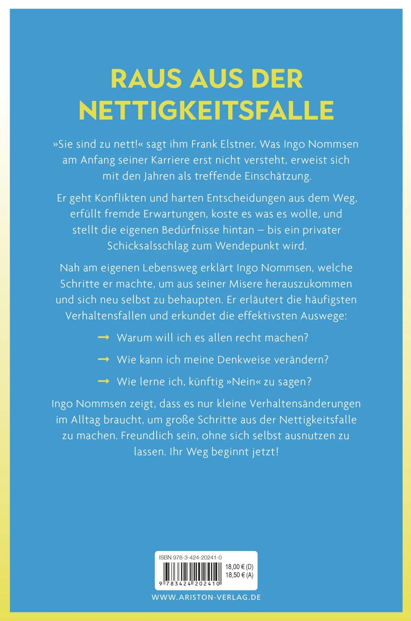 Bild: 9783424202410 | Hilfe, ich bin zu nett! | Ingo Nommsen | Taschenbuch | 256 S. | 2021