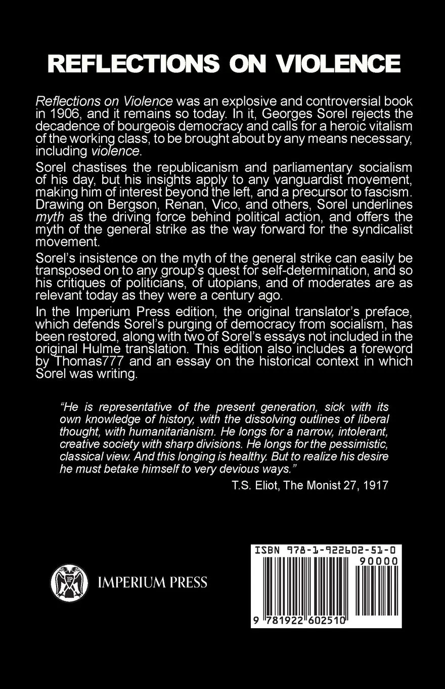 Rückseite: 9781922602510 | Reflections on Violence - Imperium Press | Georges Sorel | Taschenbuch