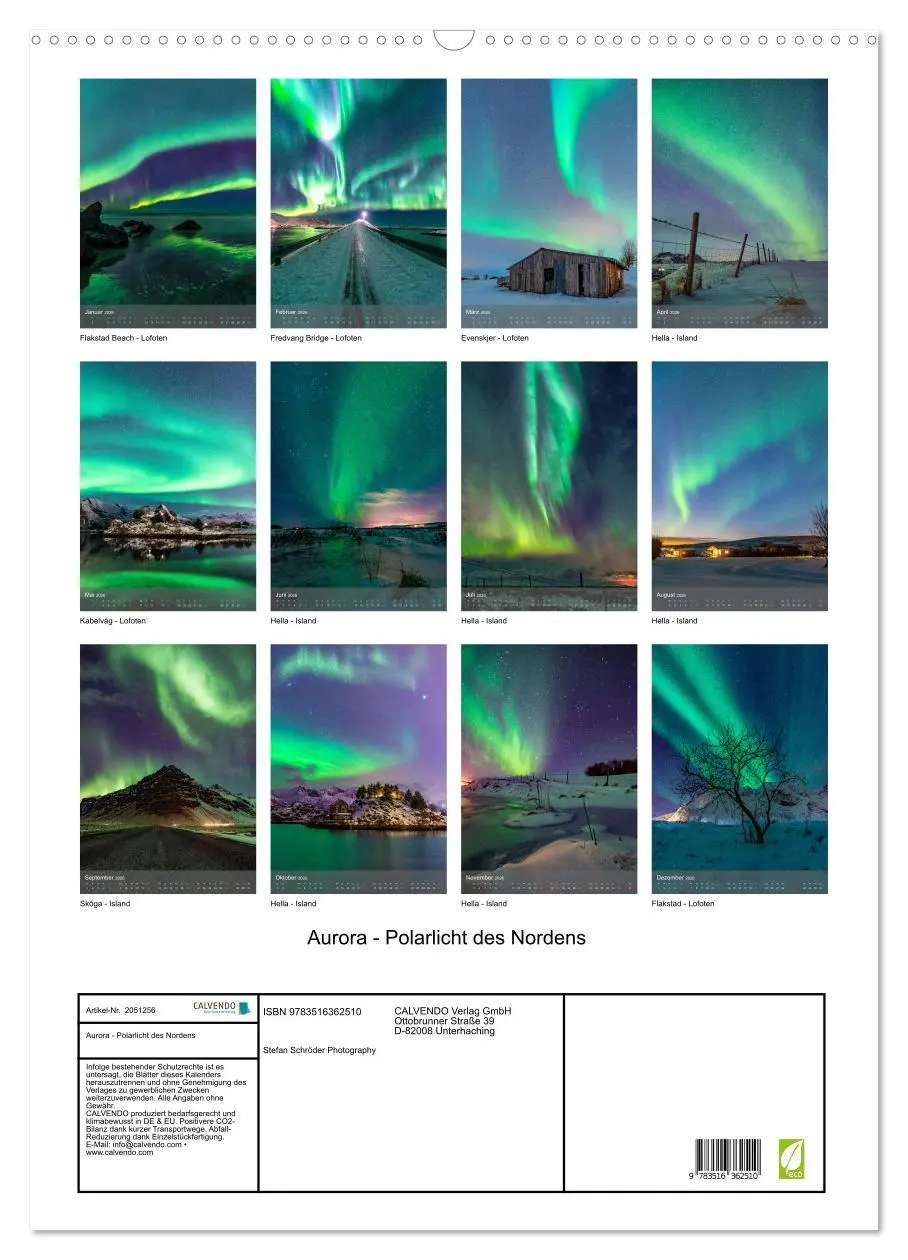 Bild: 9783516362510 | Aurora - Polarlicht des Nordens (Wandkalender 2026 DIN A2 hoch),...