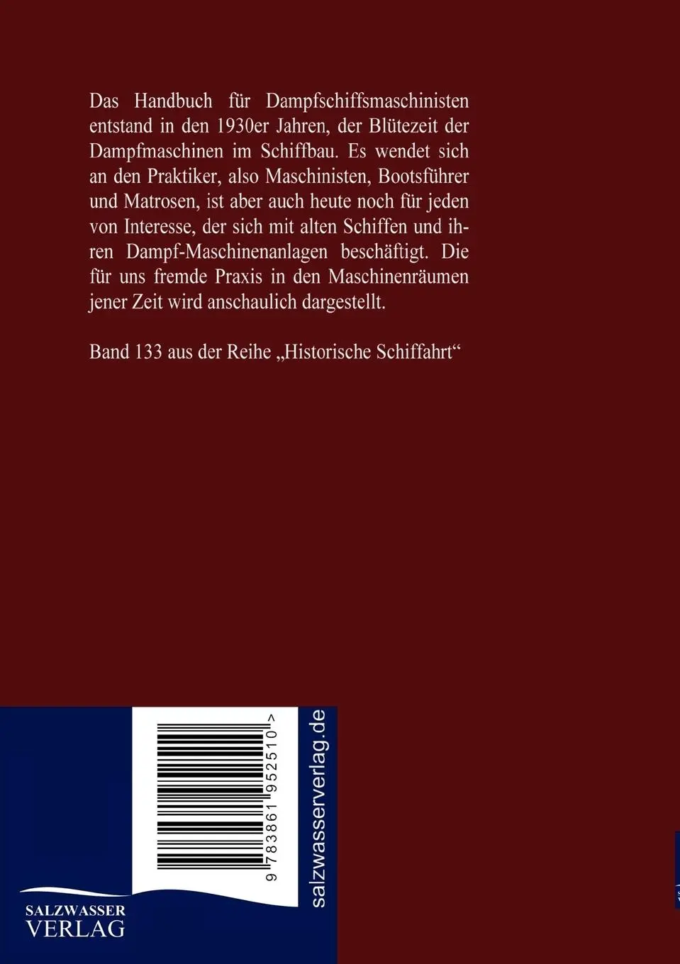 Rückseite: 9783861952510 | Handbuch für Dampfschiffsmaschinisten | Carl Hartmann | Taschenbuch