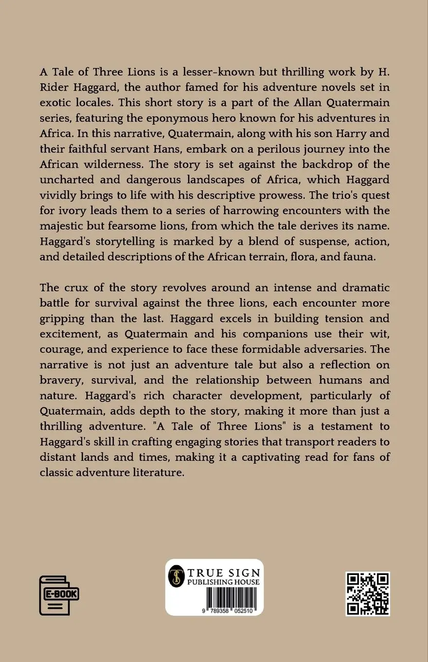 Rückseite: 9789358052510 | A Tale Of Three Lions | H. Rider Haggard | Taschenbuch | Englisch