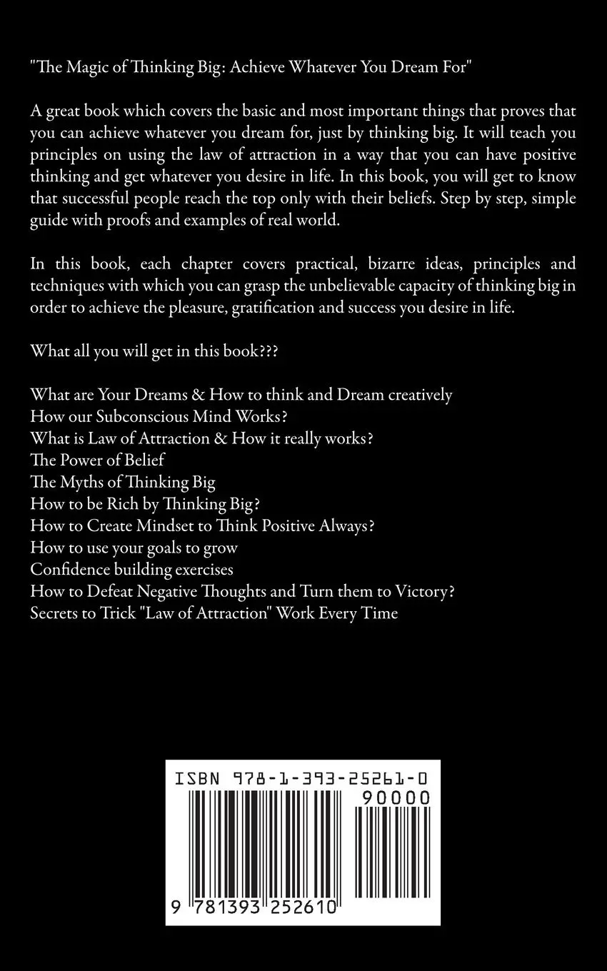 Rückseite: 9781393252610 | The Magic Of Thinking Big | Achieve Whatever You Dream For | Coulter