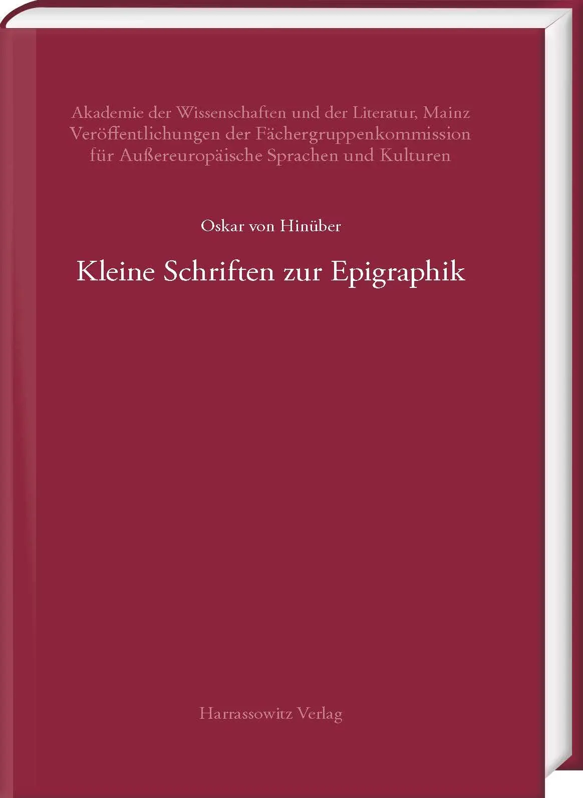 Cover: 9783447122610 | Kleine Schriften zur Epigraphik | Oskar von Hinüber | Buch | Deutsch
