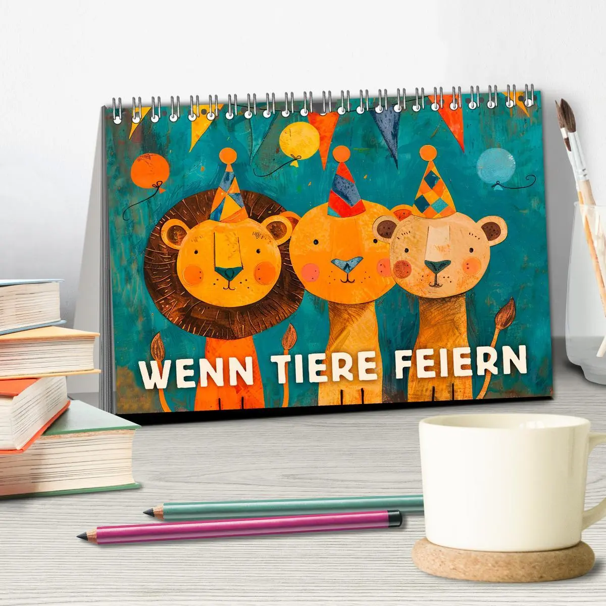 Bild: 9783457402610 | Wenn Tiere feiern (Tischkalender 2026 DIN A5 quer), CALVENDO...
