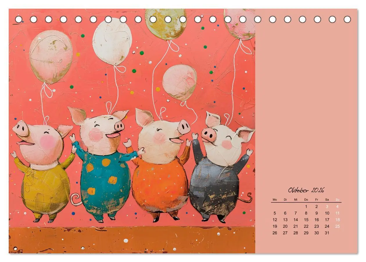 Bild: 9783457402610 | Wenn Tiere feiern (Tischkalender 2026 DIN A5 quer), CALVENDO...
