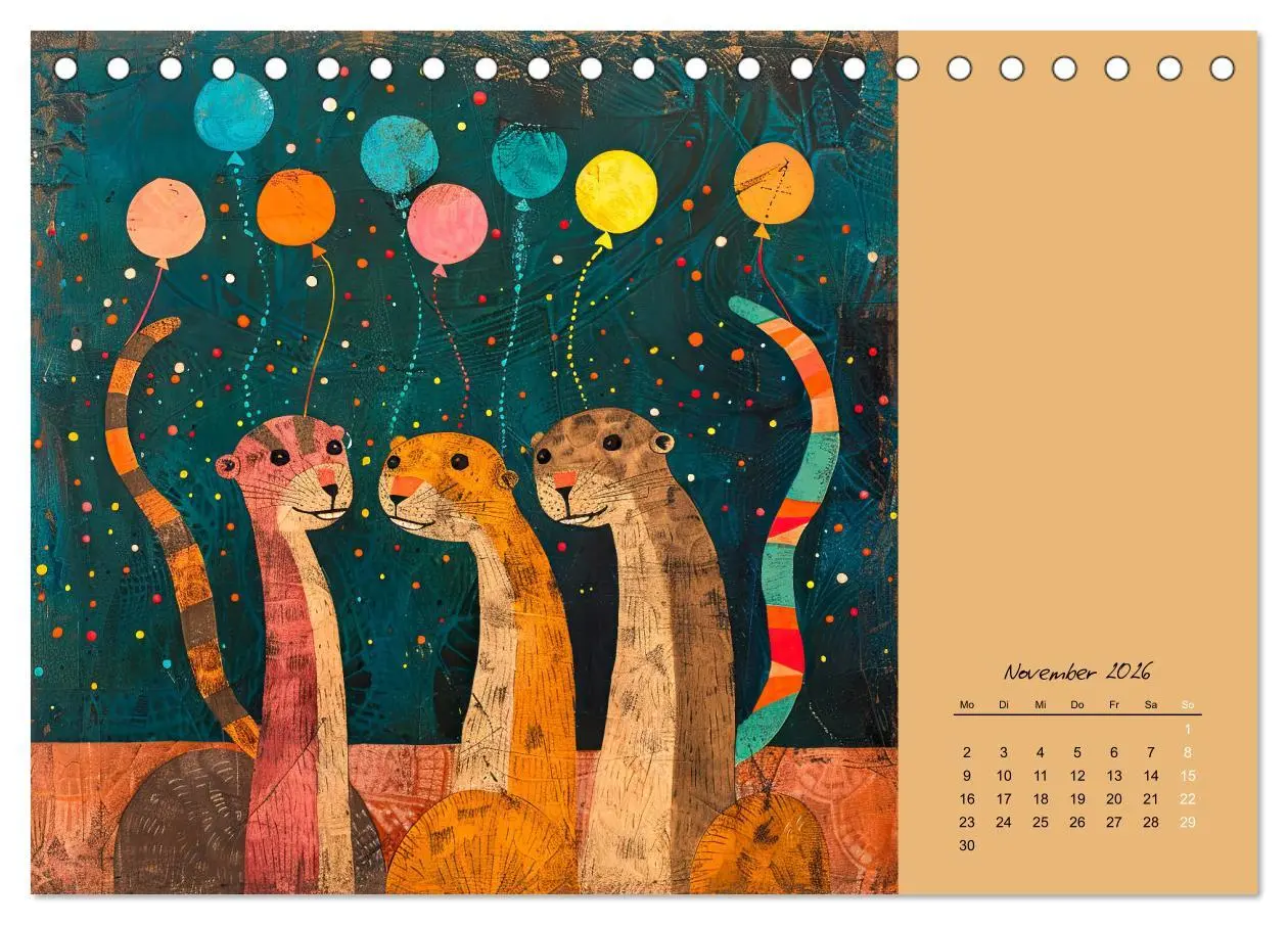 Bild: 9783457402610 | Wenn Tiere feiern (Tischkalender 2026 DIN A5 quer), CALVENDO...