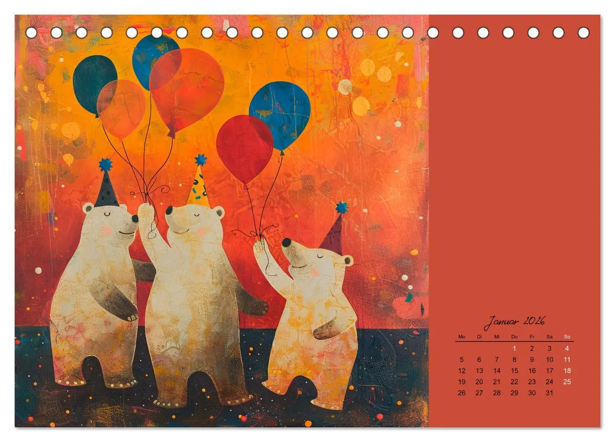 Bild: 9783457402610 | Wenn Tiere feiern (Tischkalender 2026 DIN A5 quer), CALVENDO...