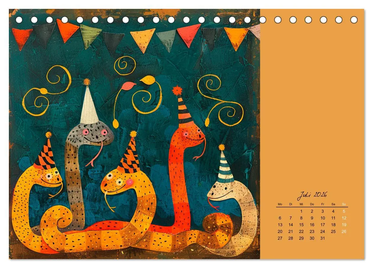 Bild: 9783457402610 | Wenn Tiere feiern (Tischkalender 2026 DIN A5 quer), CALVENDO...