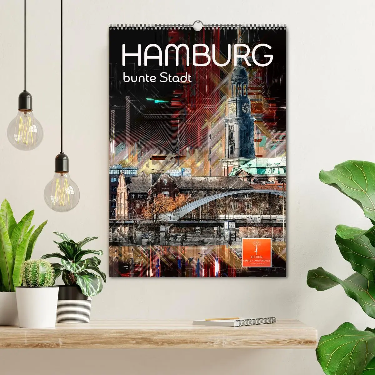 Bild: 9783516352610 | Hamburg bunte Stadt (Wandkalender 2026 DIN A2 hoch), CALVENDO...
