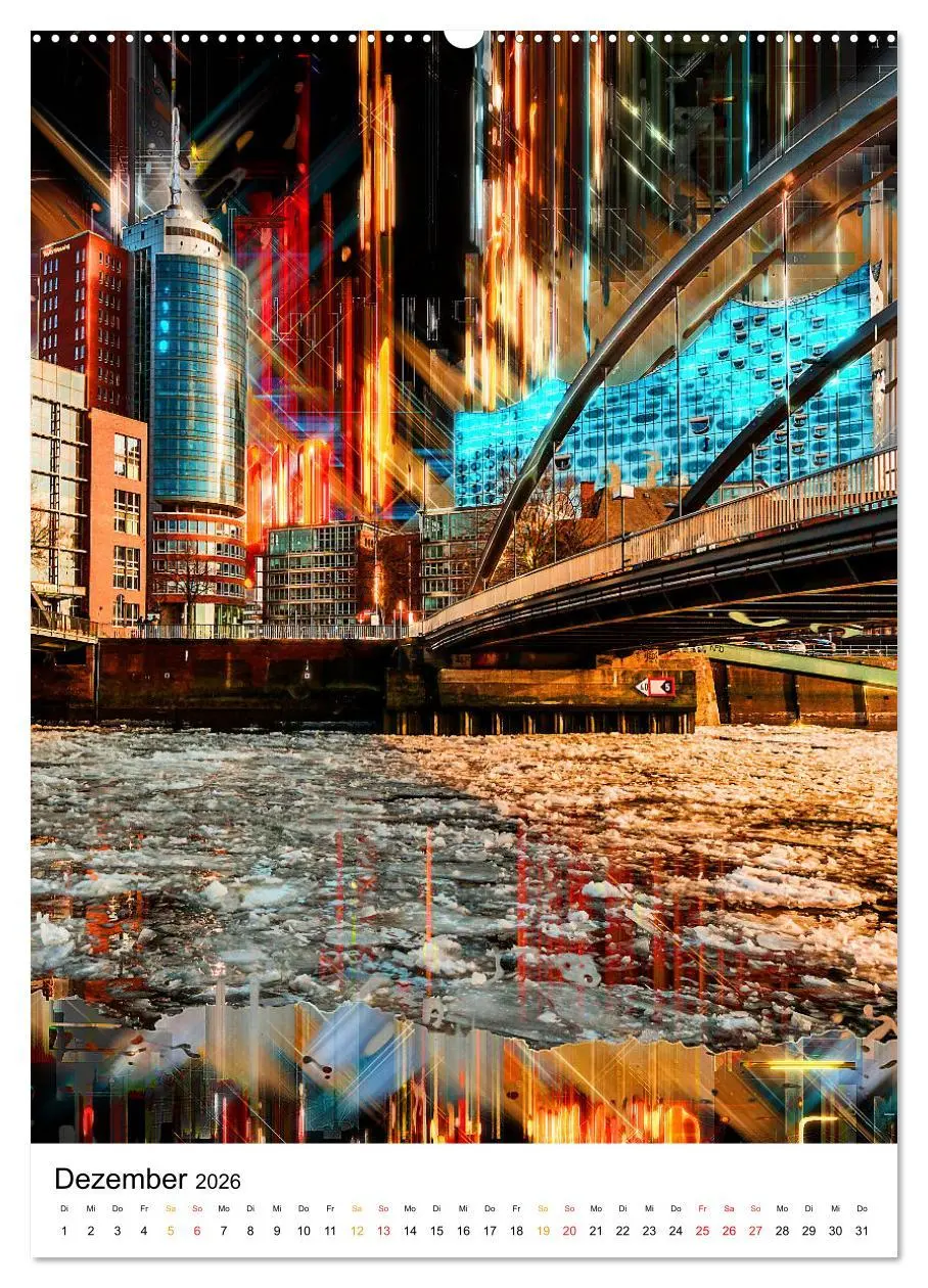 Bild: 9783516352610 | Hamburg bunte Stadt (Wandkalender 2026 DIN A2 hoch), CALVENDO...
