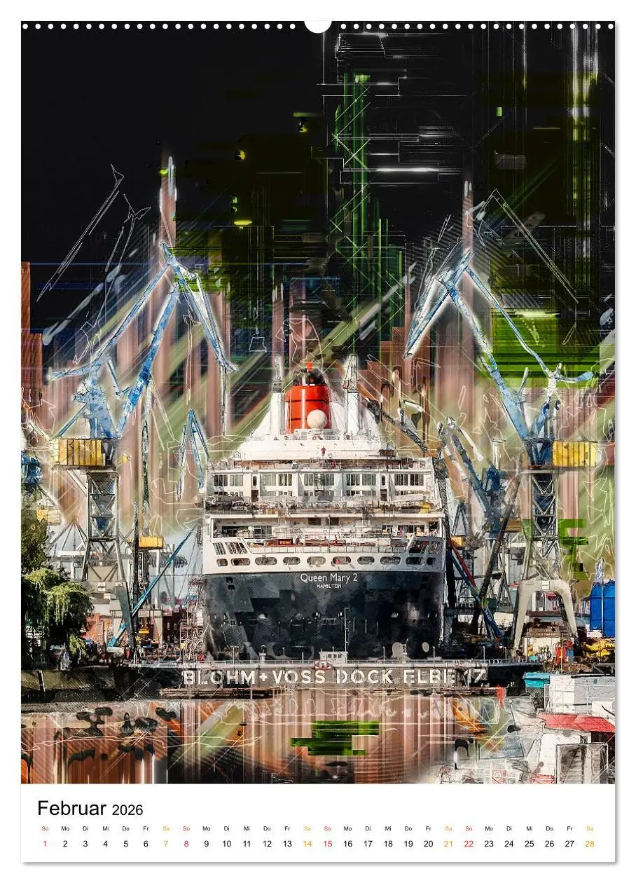 Bild: 9783516352610 | Hamburg bunte Stadt (Wandkalender 2026 DIN A2 hoch), CALVENDO...