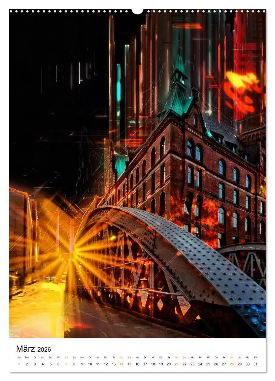 Bild: 9783516352610 | Hamburg bunte Stadt (Wandkalender 2026 DIN A2 hoch), CALVENDO...