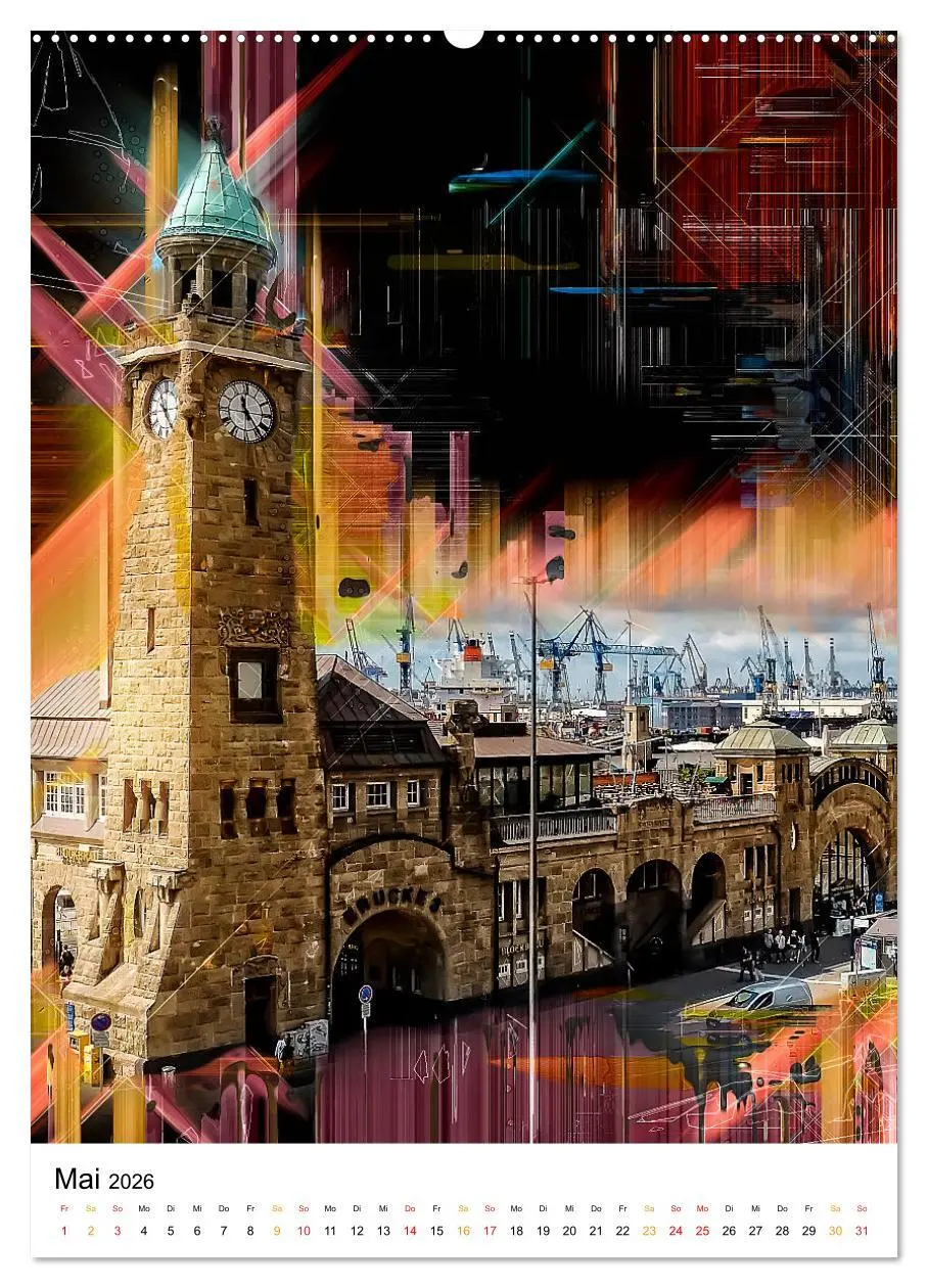 Bild: 9783516352610 | Hamburg bunte Stadt (Wandkalender 2026 DIN A2 hoch), CALVENDO...
