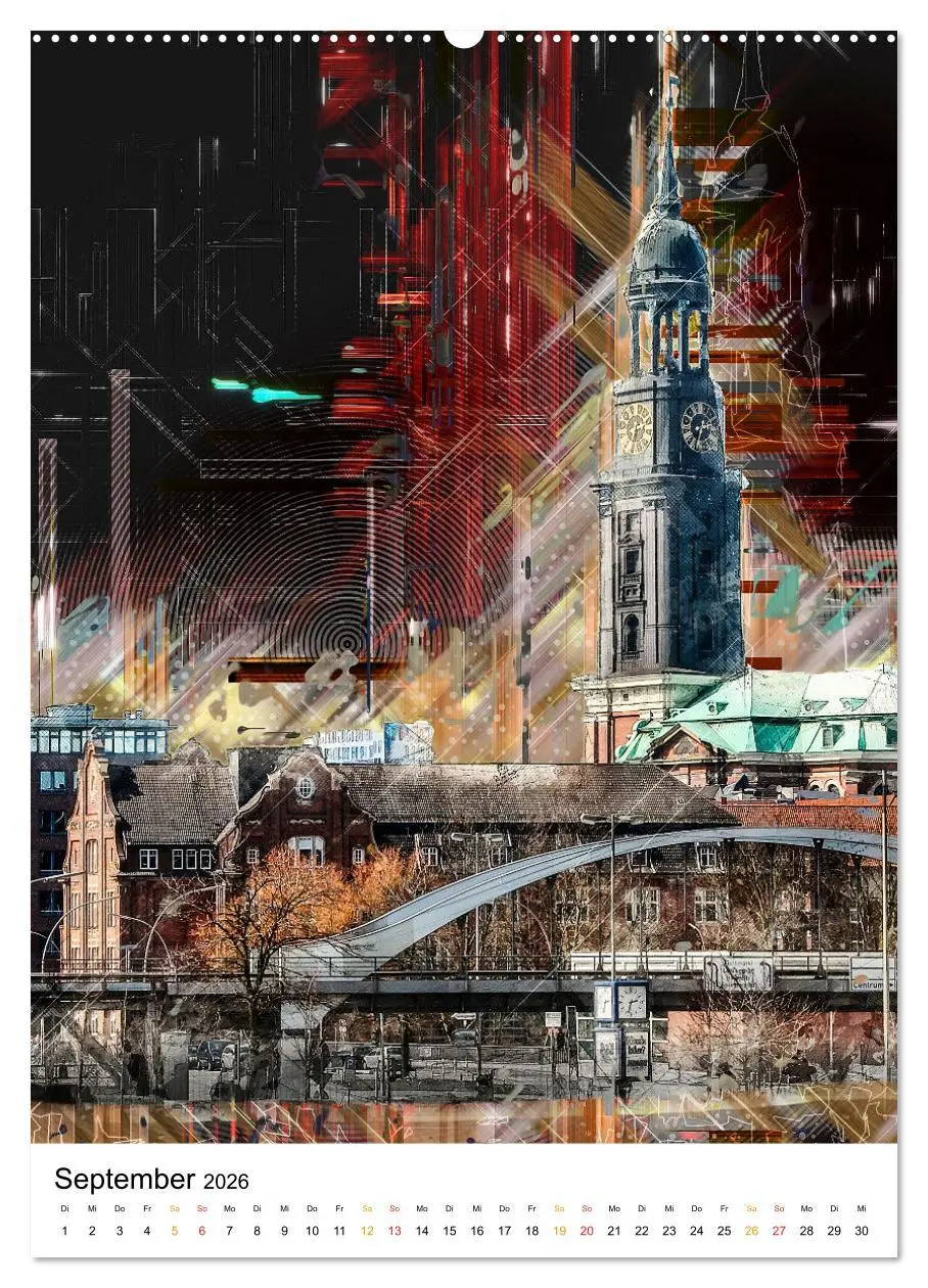 Bild: 9783516352610 | Hamburg bunte Stadt (Wandkalender 2026 DIN A2 hoch), CALVENDO...