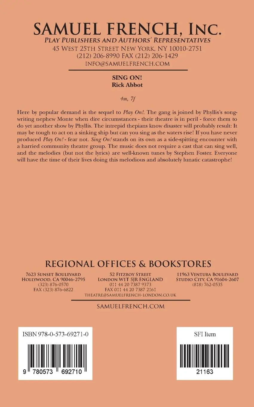 Rückseite: 9780573692710 | Sing On! | Rick Abbot | Taschenbuch | Kartoniert / Broschiert | 2015