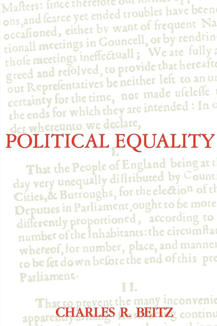 Cover: 9780691022710 | Political Equality | An Essay in Democratic Theory | Charles R. Beitz