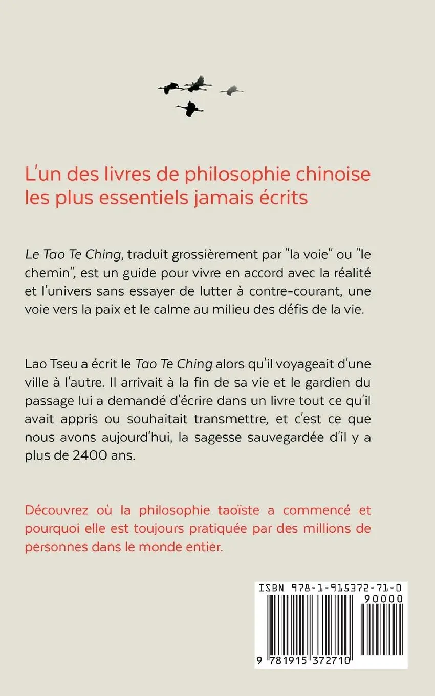 Rückseite: 9781915372710 | Tao Te Ching | La Voie, Le Chemin Traduction Francaise | Lao Tzu