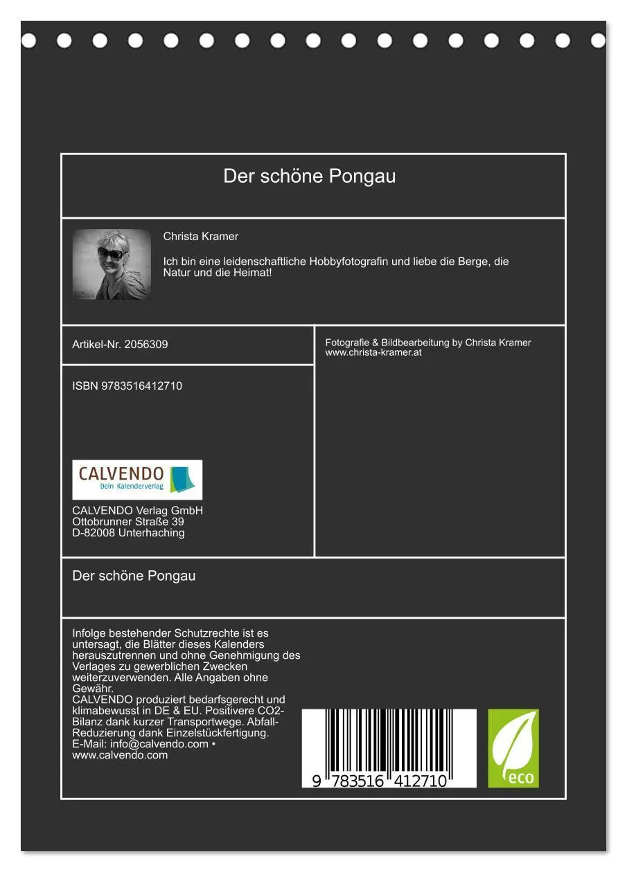 Bild: 9783516412710 | Der schöne Pongau (Tischkalender 2026 DIN A5 hoch), CALVENDO...