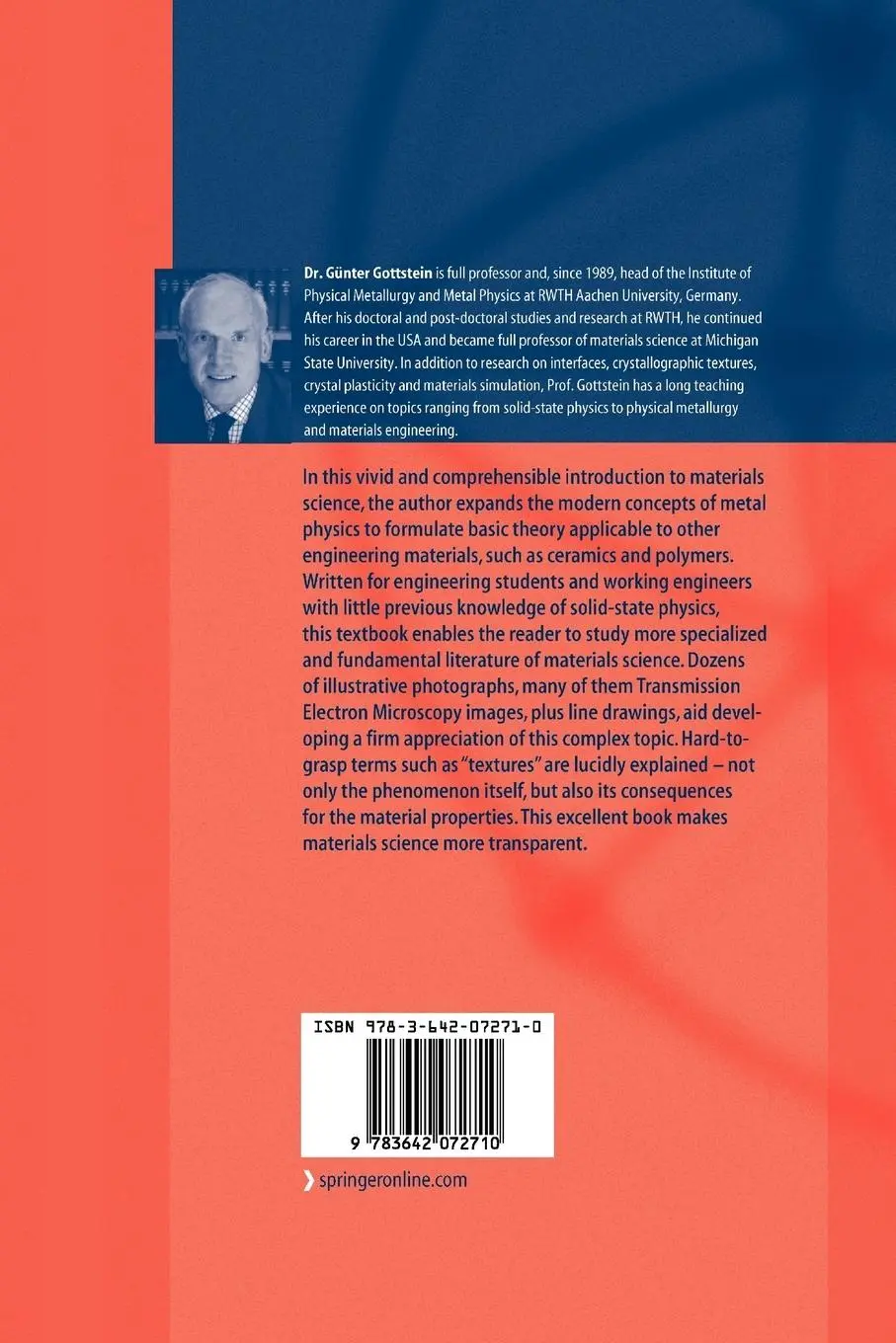 Rückseite: 9783642072710 | Physical Foundations of Materials Science | Günter Gottstein | Buch