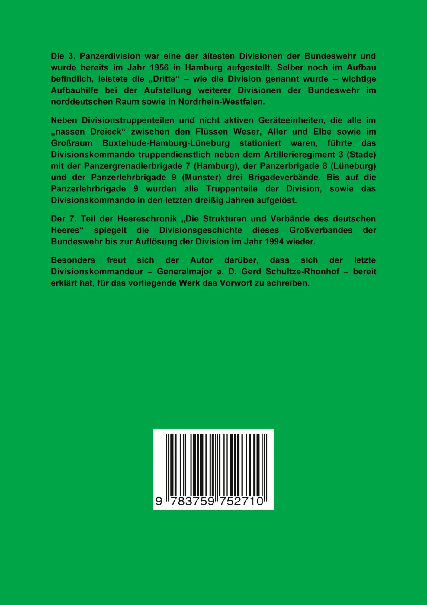 Rückseite: 9783759752710 | Die 3. Panzerdivision - Eine Division im nassen Dreieck" | Uwe Walter