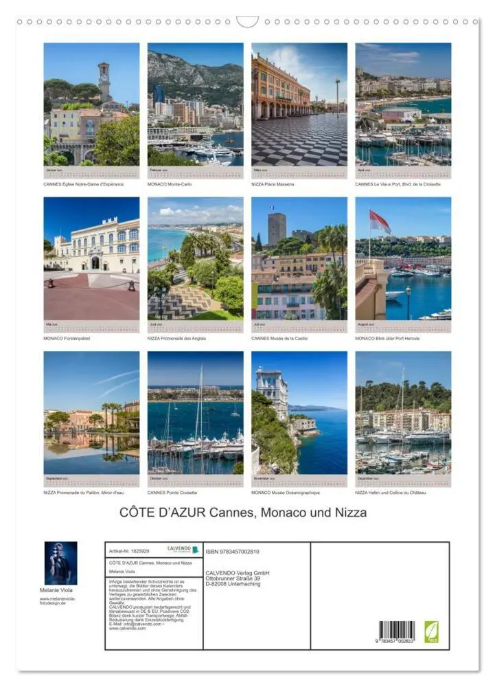 Bild: 9783457002810 | CÔTE D'AZUR Cannes, Monaco und Nizza (Wandkalender 2025 DIN A2...