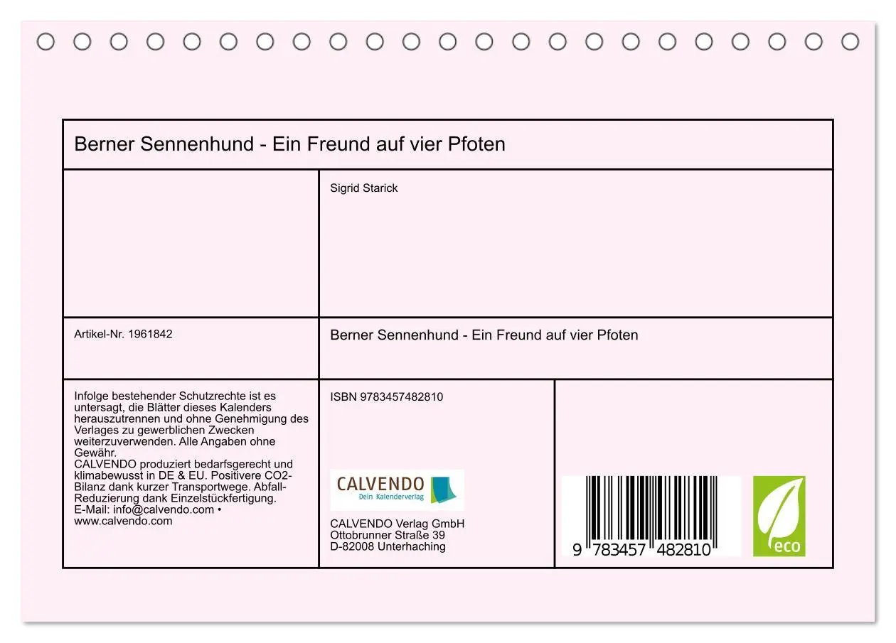 Bild: 9783457482810 | Berner Sennenhund - Ein Freund auf vier Pfoten (Tischkalender 2026...