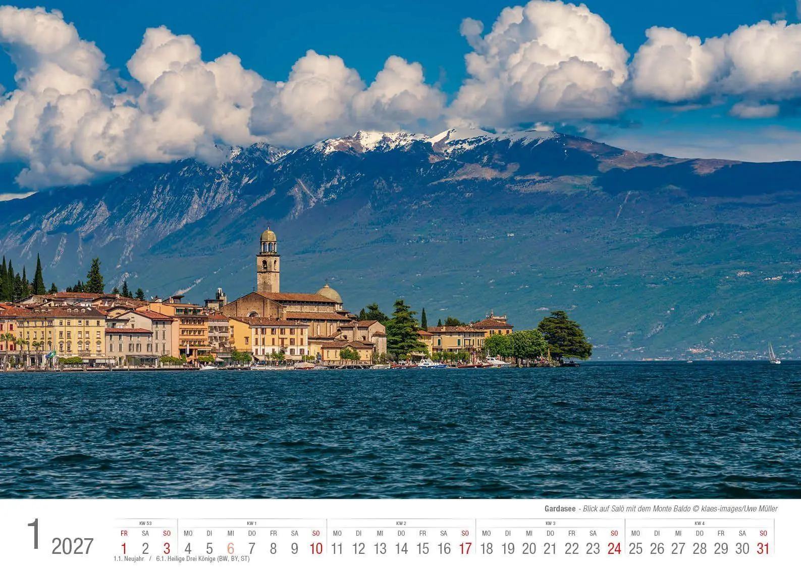 Bild: 9783965352810 | Gardasee 2027 Bildkalender A3 cm quer, spiralgebunden | Holger Klaes
