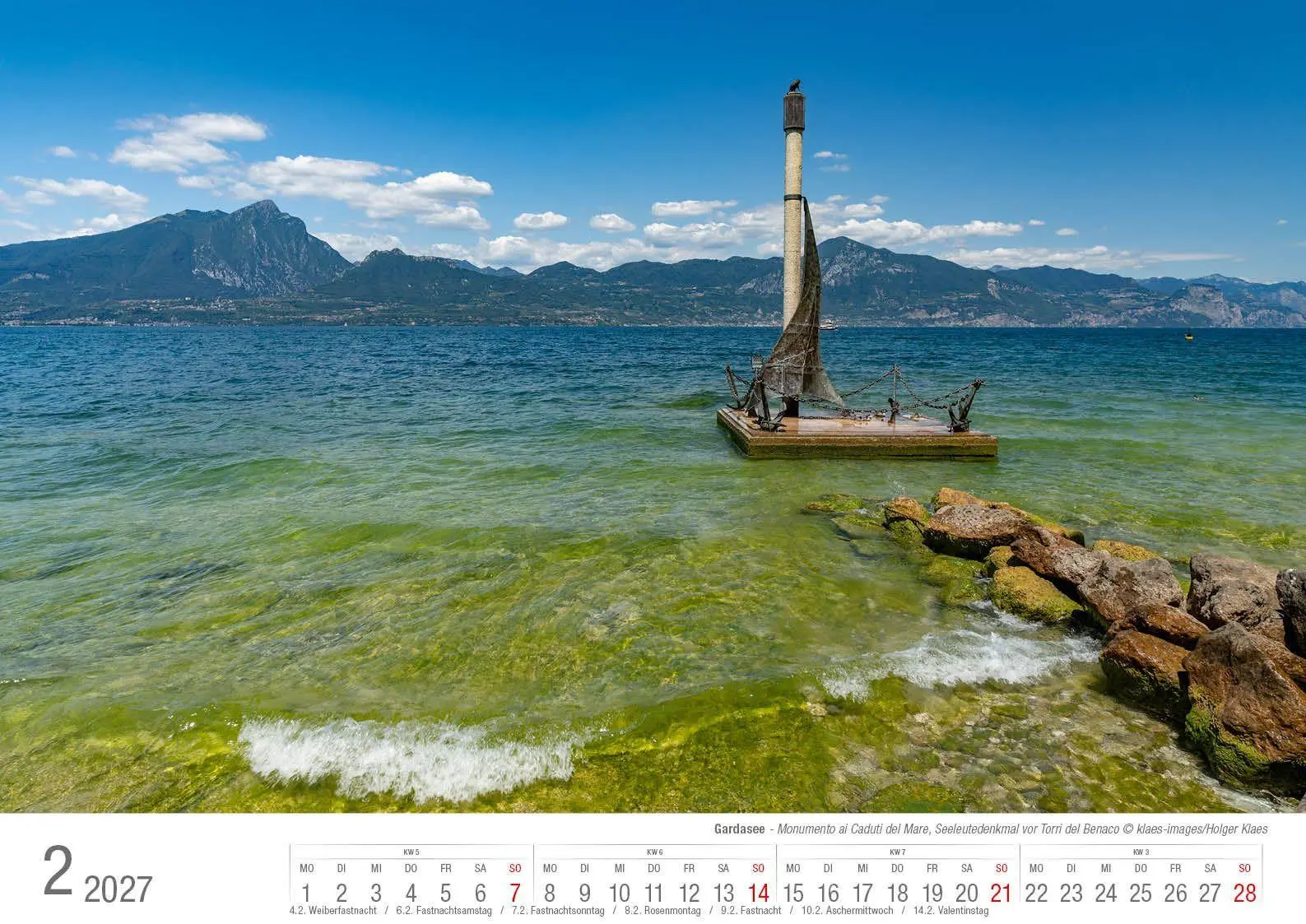 Bild: 9783965352810 | Gardasee 2027 Bildkalender A3 cm quer, spiralgebunden | Holger Klaes