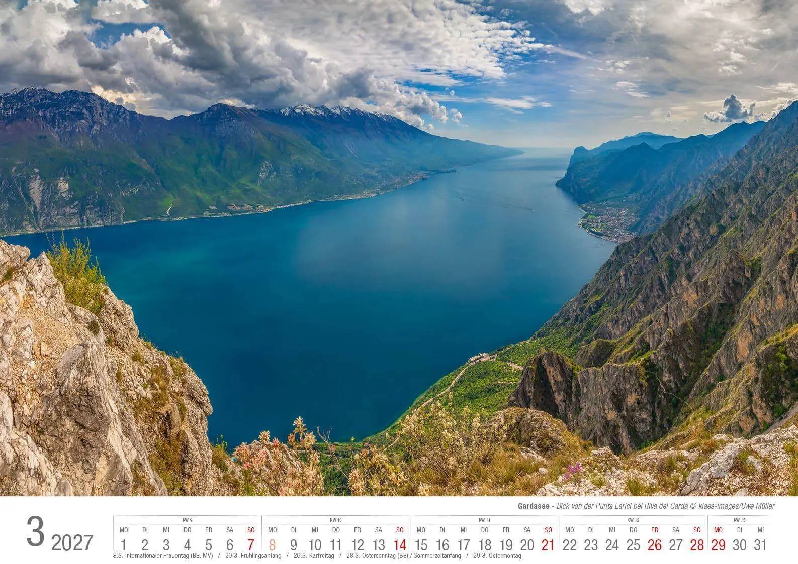 Bild: 9783965352810 | Gardasee 2027 Bildkalender A3 cm quer, spiralgebunden | Holger Klaes
