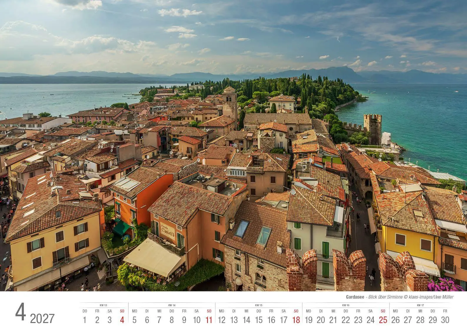 Bild: 9783965352810 | Gardasee 2027 Bildkalender A3 cm quer, spiralgebunden | Holger Klaes