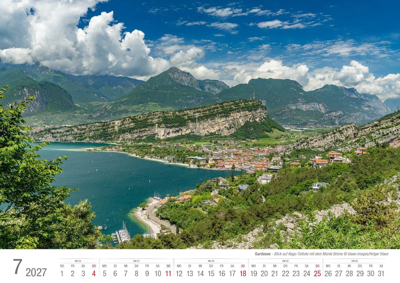 Bild: 9783965352810 | Gardasee 2027 Bildkalender A3 cm quer, spiralgebunden | Holger Klaes