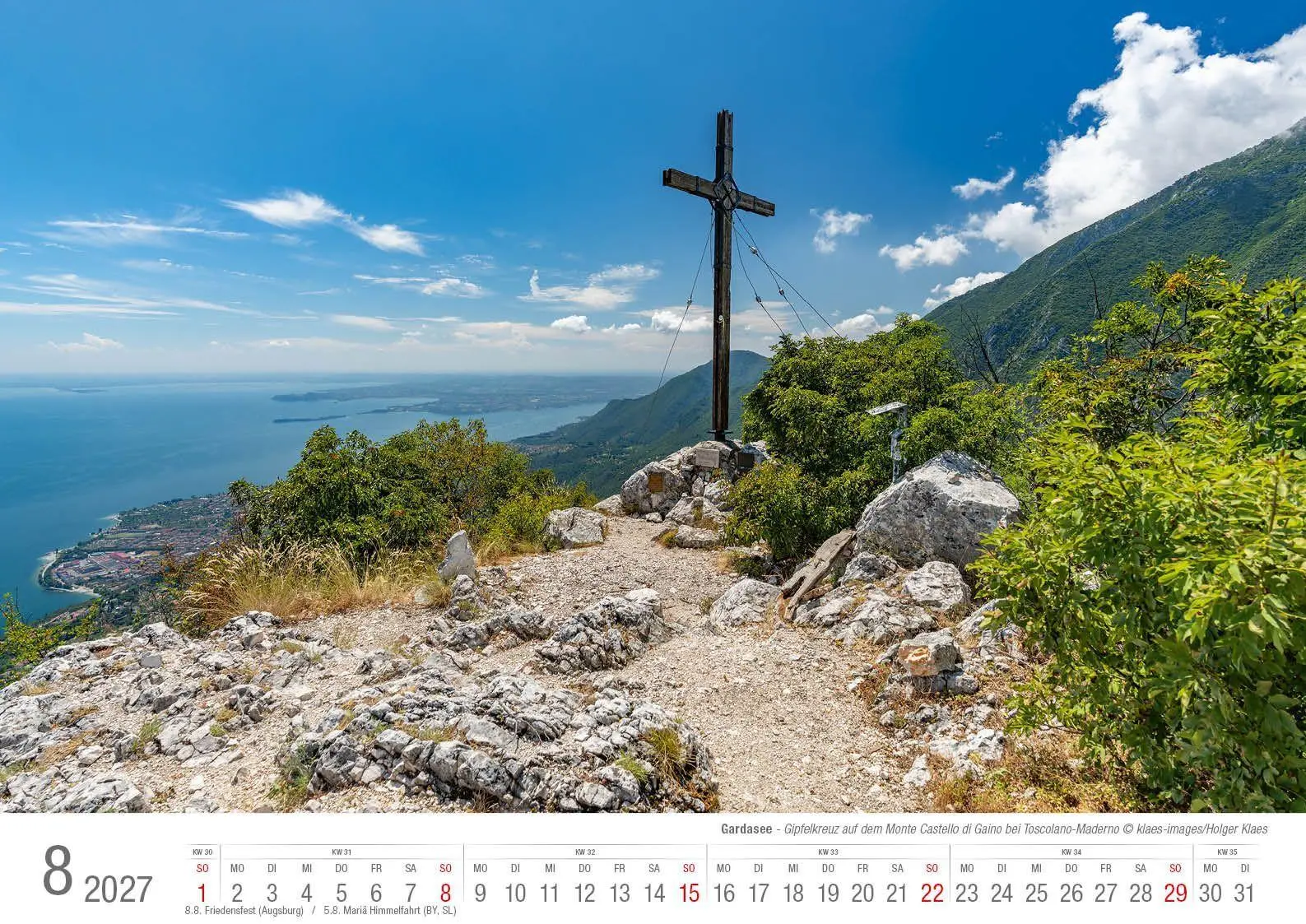 Bild: 9783965352810 | Gardasee 2027 Bildkalender A3 cm quer, spiralgebunden | Holger Klaes