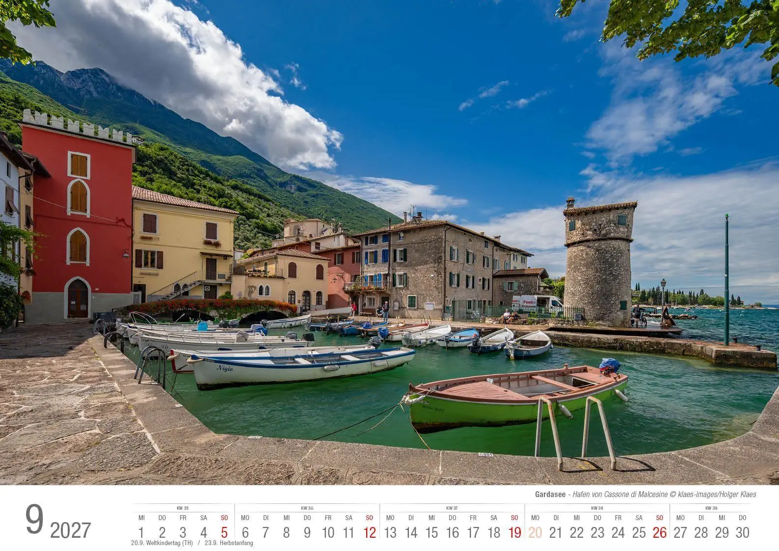 Bild: 9783965352810 | Gardasee 2027 Bildkalender A3 cm quer, spiralgebunden | Holger Klaes