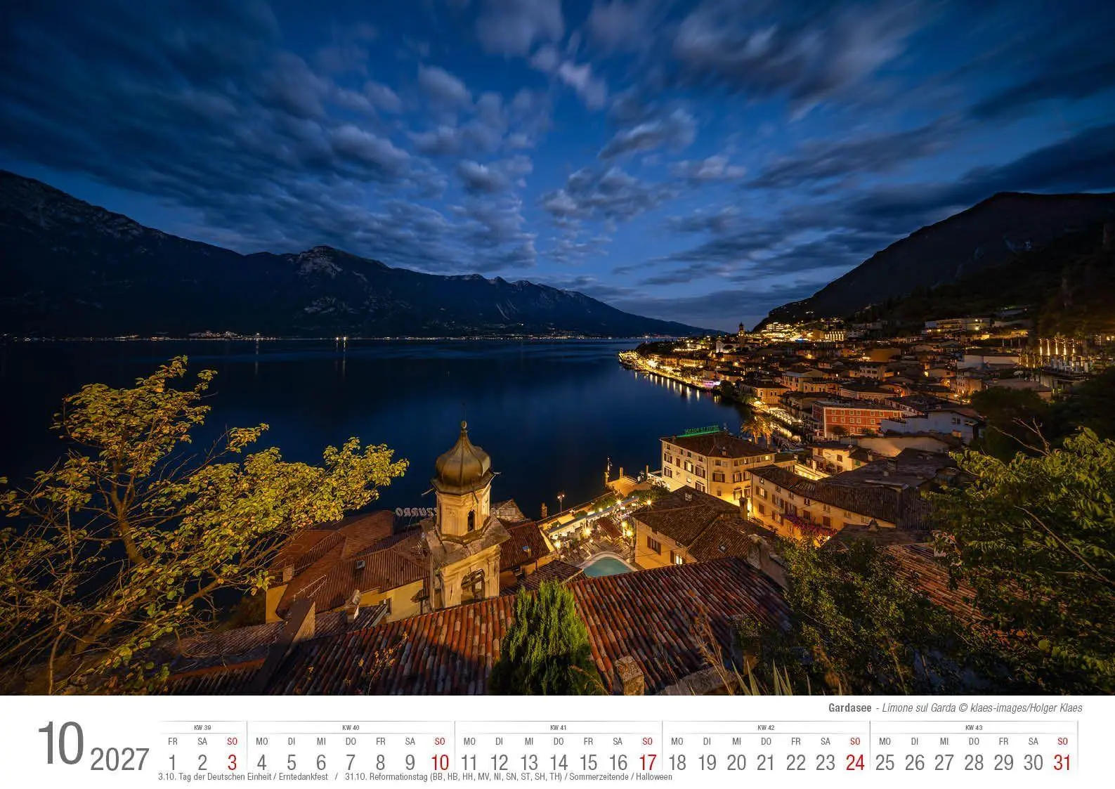 Bild: 9783965352810 | Gardasee 2027 Bildkalender A3 cm quer, spiralgebunden | Holger Klaes